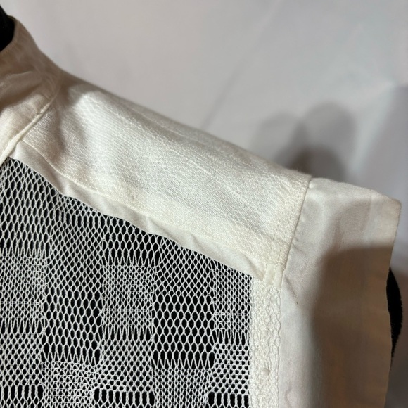 CABI Prudence White Lace Sheer Top w/ Veri White Top Size S - Picture 6 of 13